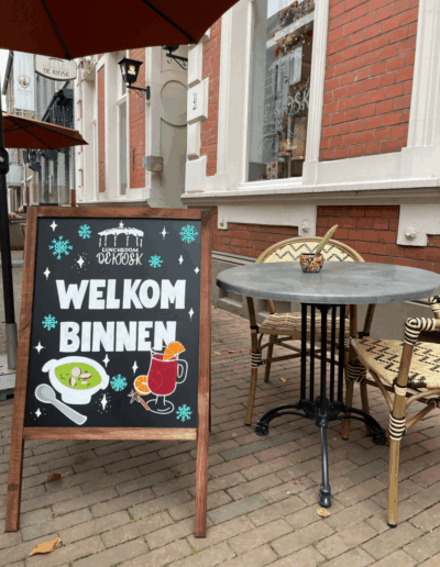 De Kiosk - Krijtbord Winterbord Welkom